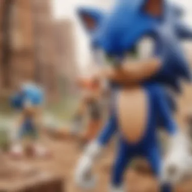 Dynamic scene showcasing Sonic and his friends in action.