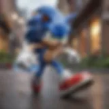 Sonic the Hedgehog sprinting through Nintendo Switch world