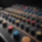 Soundboard buttons arrangement in a sophisticated studio setup