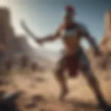 Dynamic battle scene depicting Spartan warriors in a video game setting