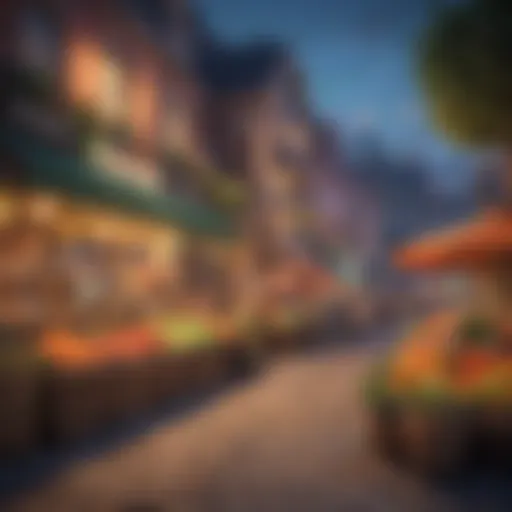 Colorful fruit and vegetable market in Animal Crossing