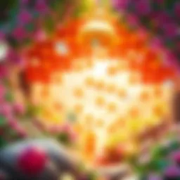 Bells cascading in a vibrant landscape