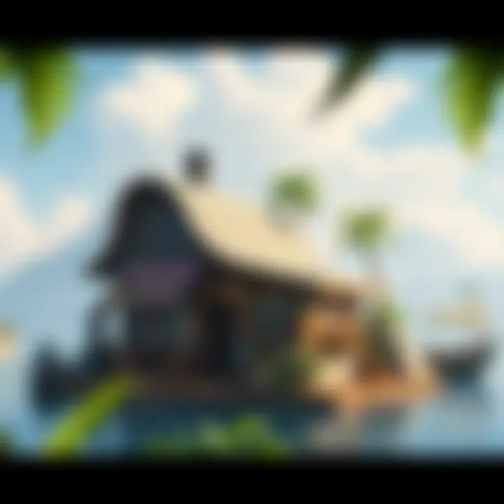 The Island's Economic Hub A picturesque island scene with a shop