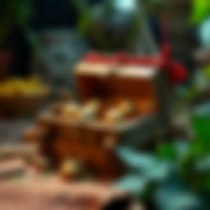 Treasure from Resource Gathering Diverse resources gathered from an island