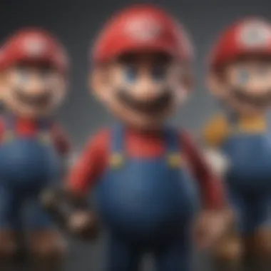 Iconic Character Evolution Character evolution in Super Mario Bros U Deluxe featuring various iconic characters.