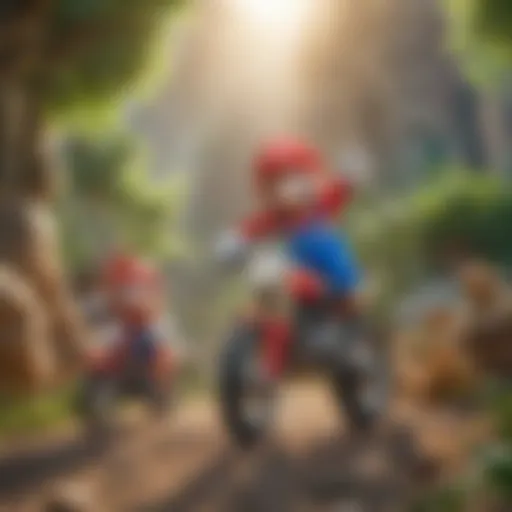 A vibrant scene from Super Mario Bros U Deluxe showcasing Mario and friends.