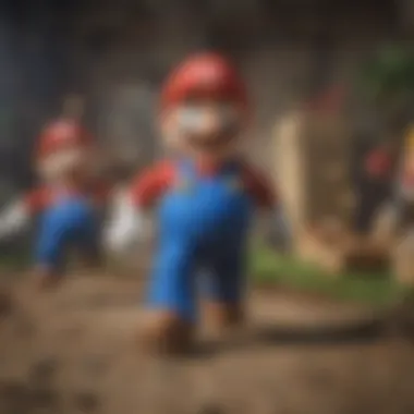 Exciting Multiplayer Experience An engaging multiplayer session with players collaborating in Super Mario Bros U Deluxe.