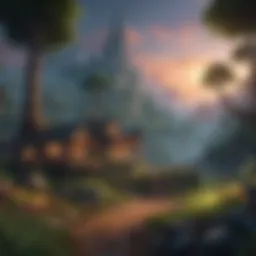 Mystical Terraria landscape with glowing crystals