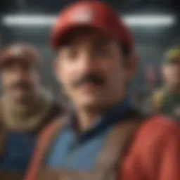 A captivating scene from 'Mario Bros: The Movie' showcasing iconic characters
