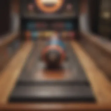 Close-up of Skee-Ball scoring mechanism highlighting the intricate mechanics