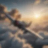 A vintage WWII fighter aircraft soaring through the sky