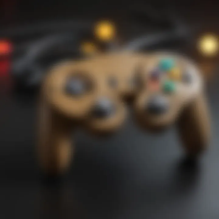 Gamers using the GameCube controller in various gaming scenarios.