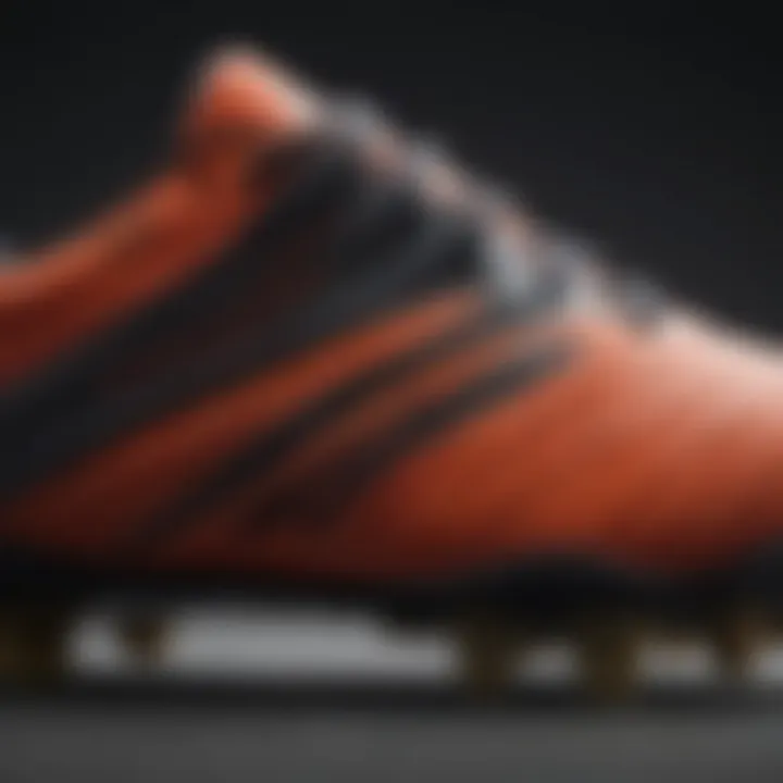 Close-up of soccer cleat outsole designed for traction