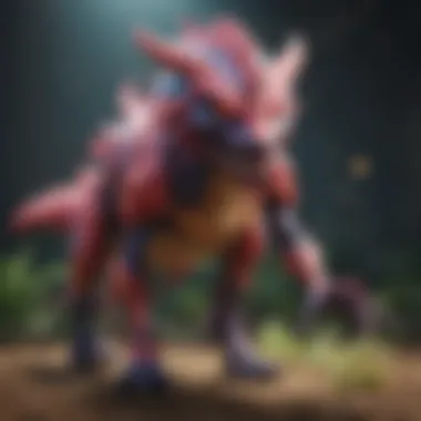 A vivid representation of psychic ultra beasts in a Nintendo game setting.