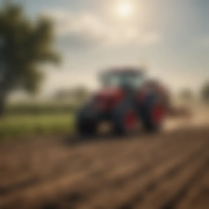 Tractor Harvesting Crops