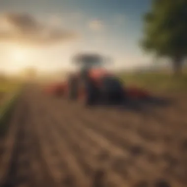 Tractor plowing field in Farming Simulator