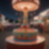 A vibrant ring toss game at a carnival festival