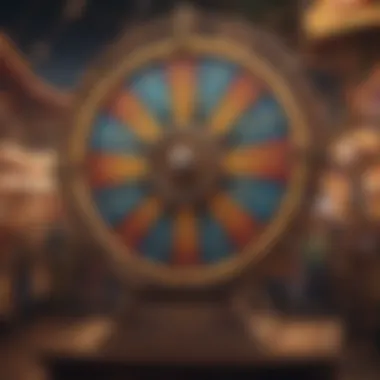 A spinning wheel of fortune at a fair