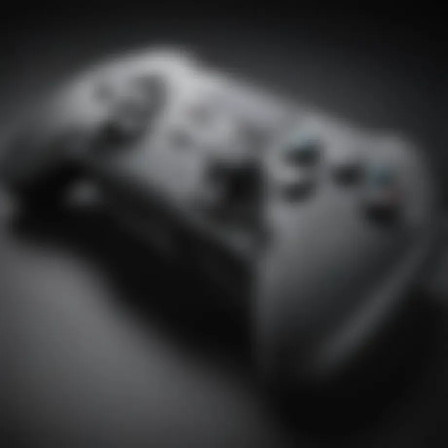 Close-up of a Bluetooth switch controller showcasing its ergonomic design and buttons.