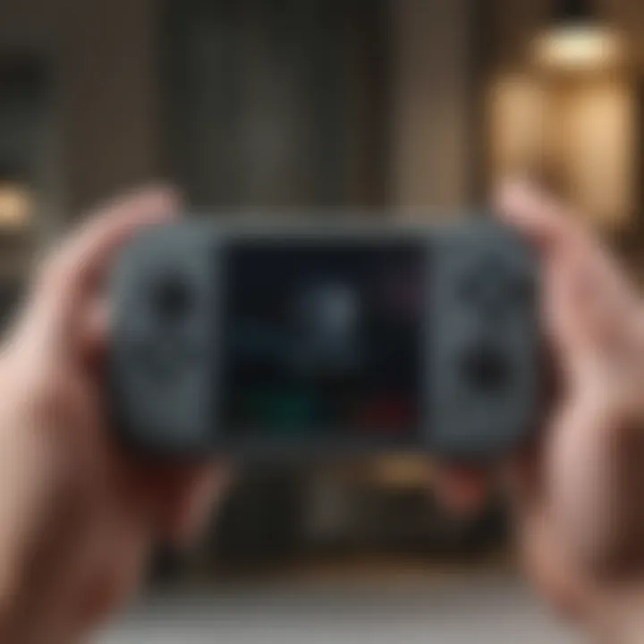 User engaging with the Nintendo Switch Joy-Con, illustrating the controller's functionality in gameplay.