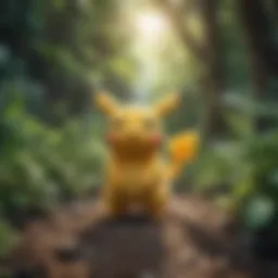A vibrant shiny Pokémon standing out in a lush environment.