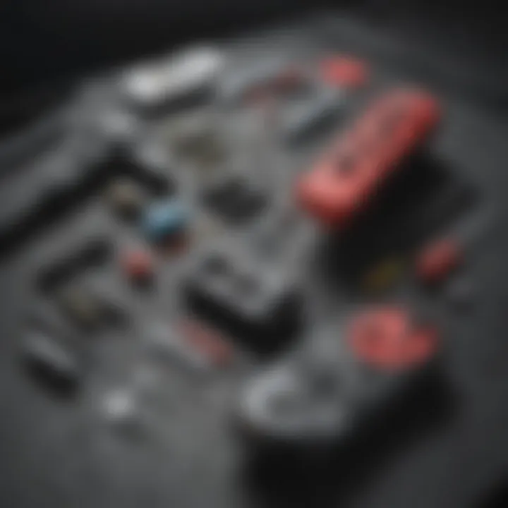 Repair tools laid out for Joy-Con repair