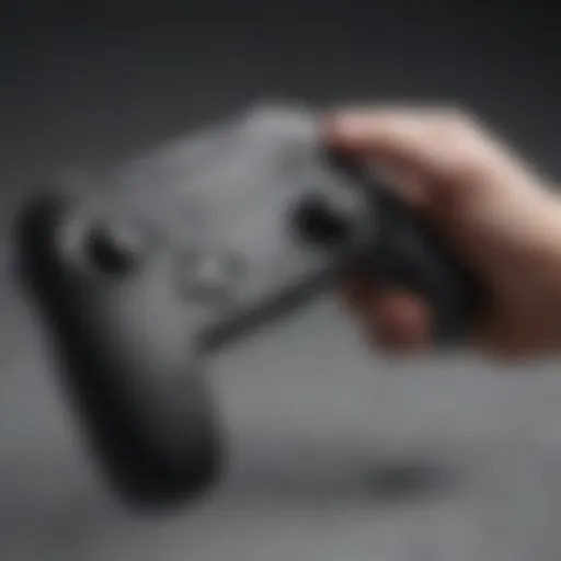 Close-up view of the Nintendo Joy-Con Charging Grip highlighting its ergonomic design.