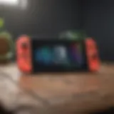 Detailed view of the Nintendo Switch showcasing its unique design