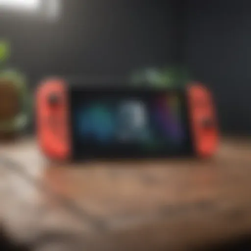 Detailed view of the Nintendo Switch showcasing its unique design