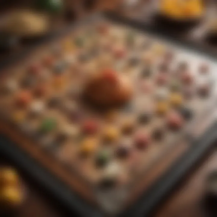 Whimsical depiction of a culinary game board