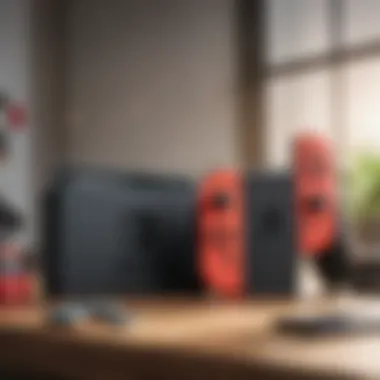 Nintendo Switch Console and Accessories A vibrant Nintendo Switch console with games and accessories