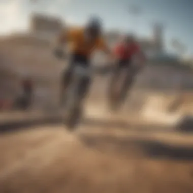 BMX game interface showing intense race competition