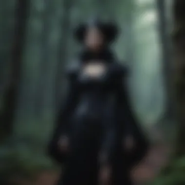 Shadowy figure in a mystical forest