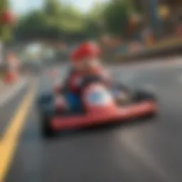 Gameplay scene showcasing thrilling racing action in Mario Kart