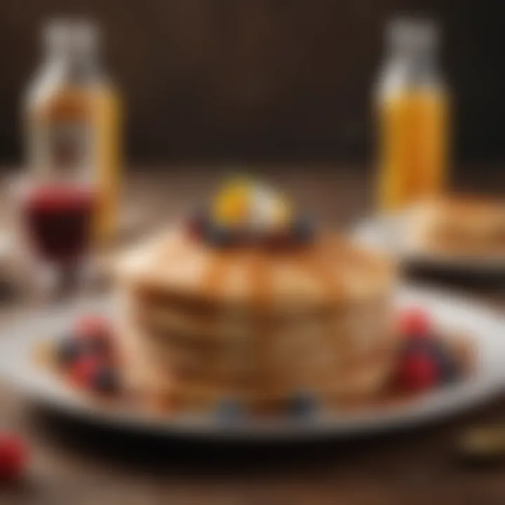 Pancake assortment with unique syrups and spreads