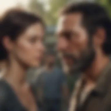 Emotional moment between two characters in The Walking Dead: The Game