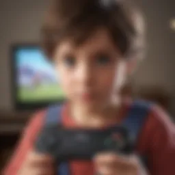 Child engaged in an interactive gaming experience