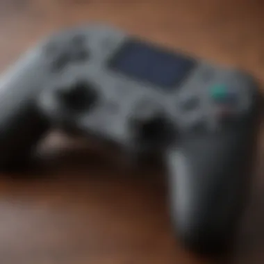 A close-up of a wireless rechargeable switch controller showcasing its ergonomic design.