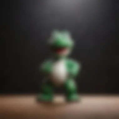 Pixelated Yoshi Action Figure Elegant Yoshi Action Figure on Pixelated Background