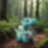 Enchanted Yoshi Plushie Mesmerizing Yoshi Plushie in Enchanted Forest Setting