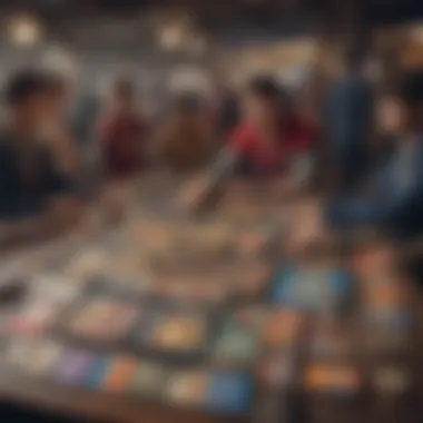 Vibrant Community Event for Yu-Gi-Oh Trading A vibrant Yu-Gi-Oh community event taking place
