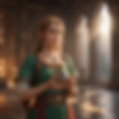 Zelda Holding Ocarina in Sacred Temple